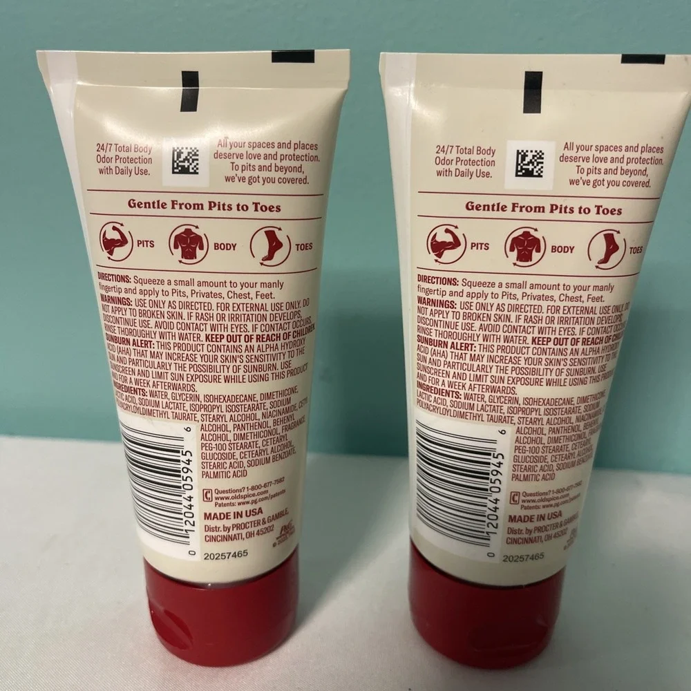 2x Old Spice Gentleman's Total Body‎ Deodorant Cream for Men Cucumber & Avocado